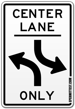 Center Lane Left Turns Only Road Sign