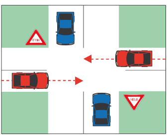 Yield Sign at An Intersection