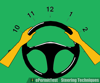 Hands on the steering wheel - Positions 10-2