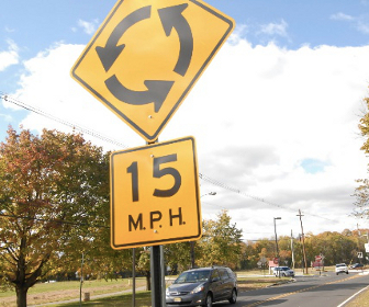Warning Sign Before a Roundabout