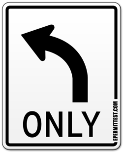 Turn Left Only Traffic Sign